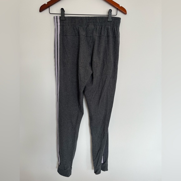 Adidas Gray Track Pants with White Stripes - Picture 6 of 6